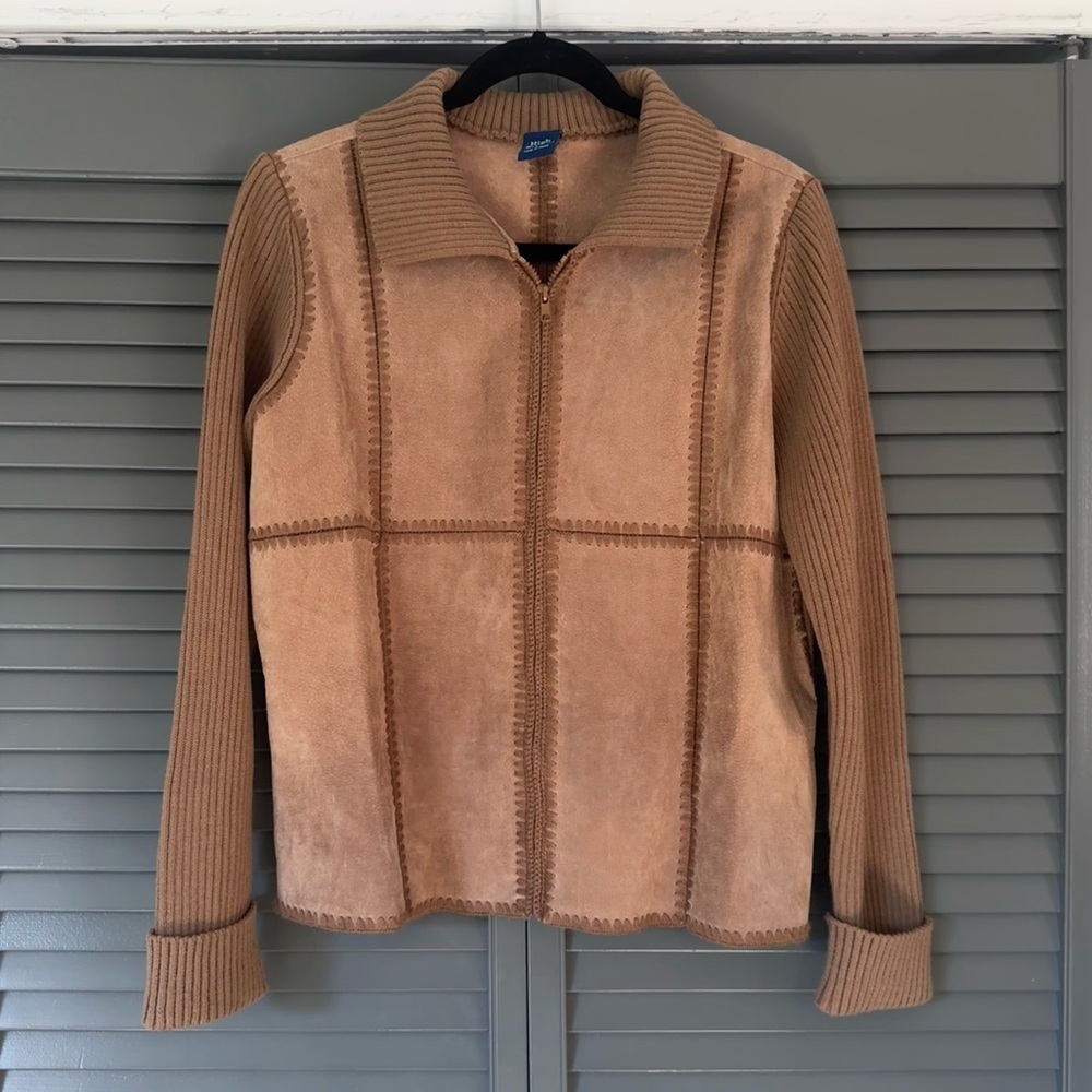 High Sierra Tan Suede Knit Sweater